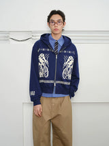 Fair Isle Print Zip Hoodie