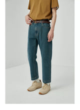 Vintage Washed Straight Ankle Jeans