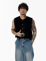 Black Sleeveless Knit Vest