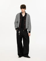 Pleated Houndstooth Dress Pants