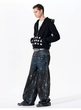 Men's Star Printed Hooded Jacket