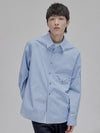 Blue White Striped Pocket Shirt