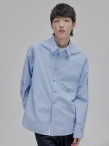 Blue White Striped Pocket Shirt