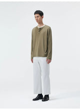 Long Sleeve Linen Tencel Blend Tees