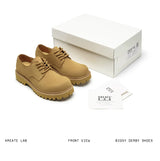 Matte Yellow Leather Derby Shoes