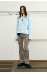 Warm Fleece Stand Collar Pullover Jacket