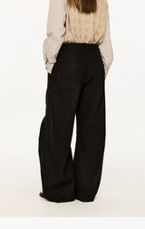 Men's Embroidered Curved Pleated Woolen Pants