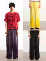 Faded Cotton Straight Loose Pants