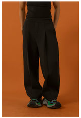 Men's Black Gray Loose Straight Sweatpants