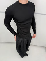 Lightweight Ribbed Knit Long Sleeve