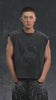 Lalavava model try-on video - mens-gray-rivet-print-tank-tops