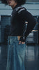 Lalavava model try-on video - mens-black-racing-print-long-sleeved-tee